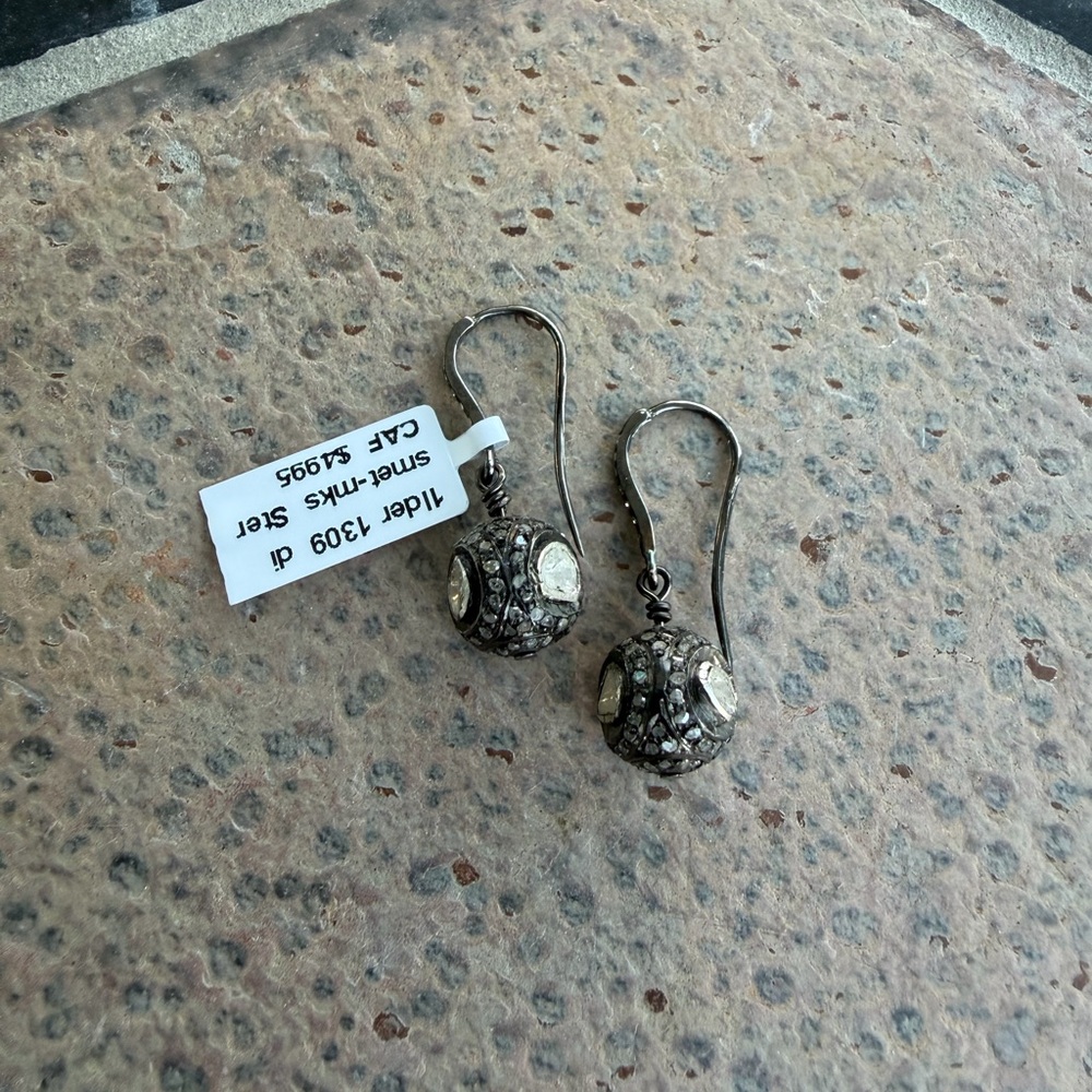 Slice of Diamond Pave Dangle Earrings 3.47 carats total weight.